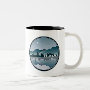 Caneca De Café Em Dois Tons Reflexão do Lago de Carolina do Norte