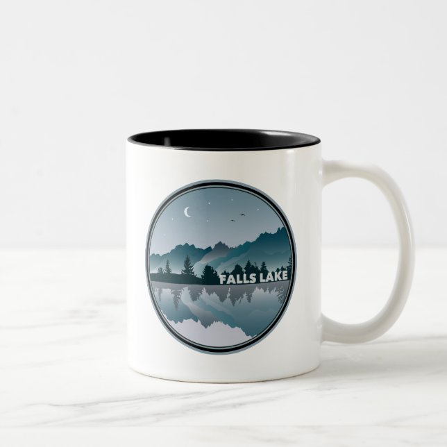 Caneca De Café Em Dois Tons Reflexão do Lago de Carolina do Norte (Direita)