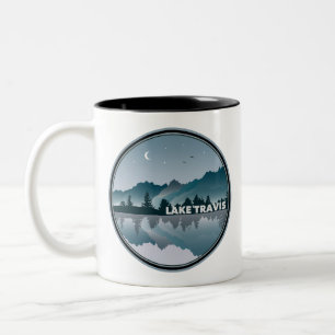 Caneca De Café Em Dois Tons Reflexão do Lago Travis Austin Texas