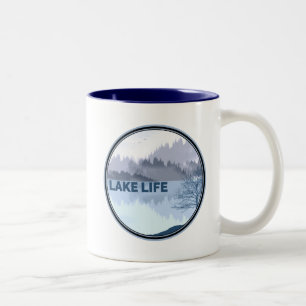 Caneca De Café Em Dois Tons Reflexão sobre o Lago Life