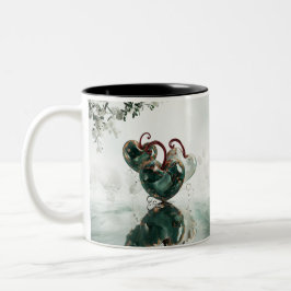 Caneca De Café Em Dois Tons Reflexões do Emerald Heart