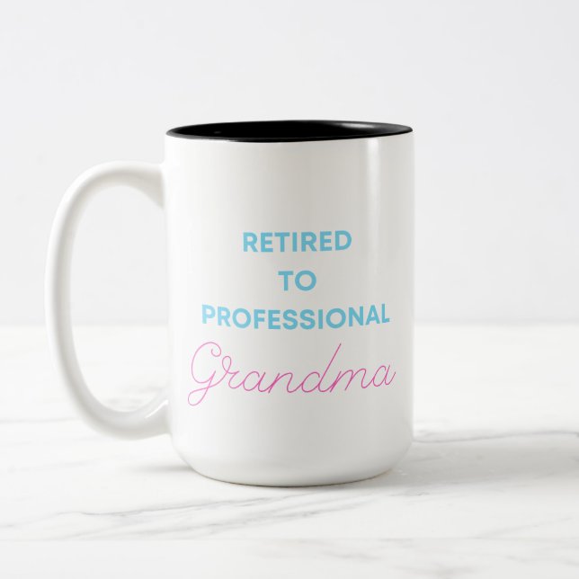 Caneca De Café Em Dois Tons Reforma Engraçada Personalizada Para A Avó Profiss (Esquerda)