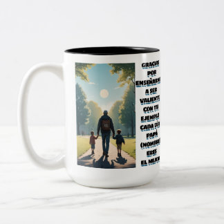 CANECA DE CAFÉ EM DOIS TONS REGALO PERSONALIZADO PARA PAPA (NOMBRE)