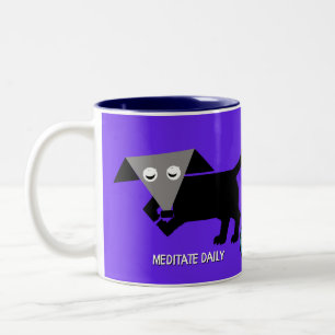 Caneca De Café Em Dois Tons /Rego Berto "Meditar Diariamente"
