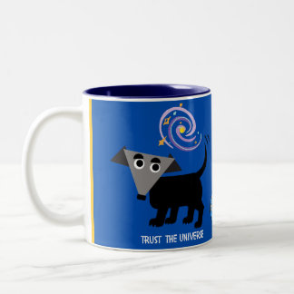 Caneca De Café Em Dois Tons Rego Berto Mug, "Confie no Universo." Dois tons