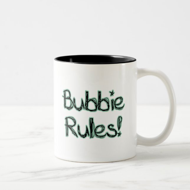 Caneca De Café Em Dois Tons Regras de Bubbie (Direita)