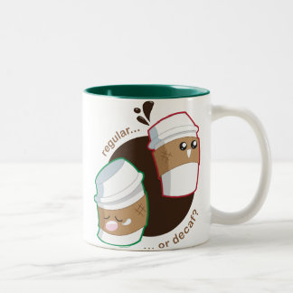 Caneca De Café Em Dois Tons Regular ou Decaf?