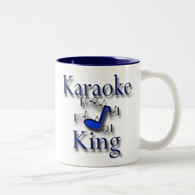 Caneca De Café Em Dois Tons Rei do karaoke (Direita)