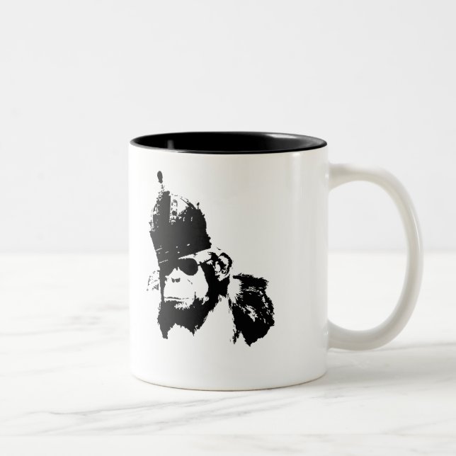 Caneca De Café Em Dois Tons Rei do macaco dos grafites (Direita)