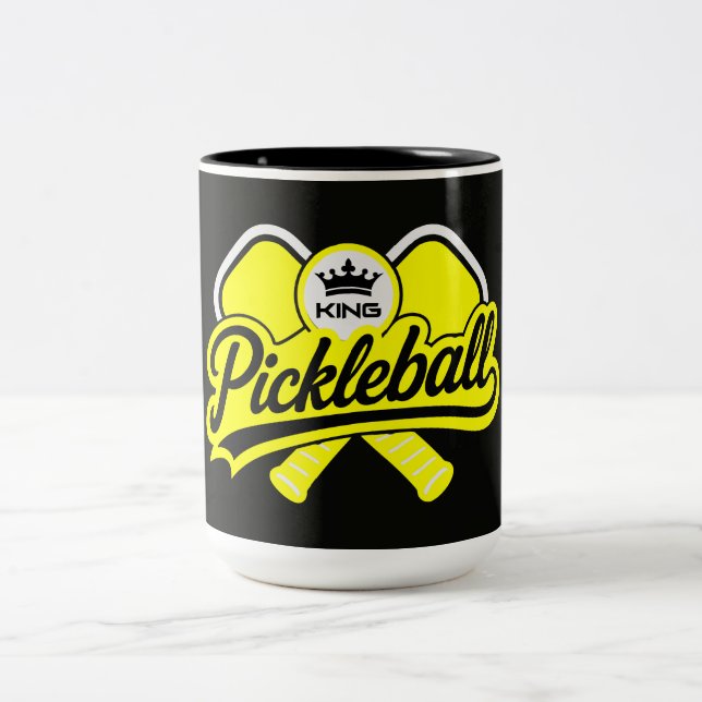 Caneca De Café Em Dois Tons Rei do Pickleball Campeão (Centro)