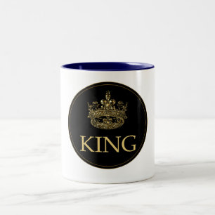 Caneca De Café Em Dois Tons Rei e Coroa Emblema Real