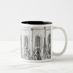 Caneca De Café Em Dois Tons Rei George III e rainha Charlotte