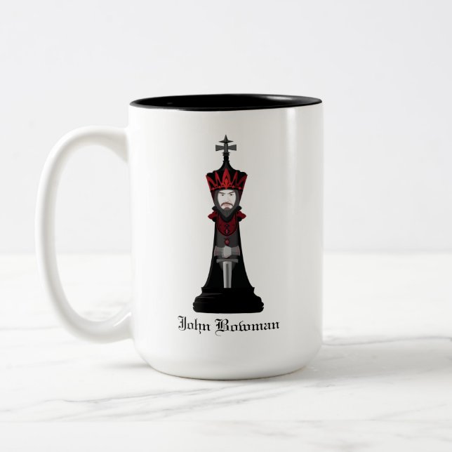 Caneca De Café Em Dois Tons Rei Negro / Nome personalizado (Esquerda)
