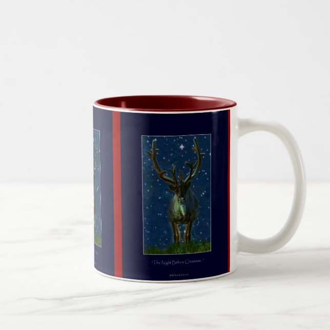 Caneca De Café Em Dois Tons Reindeer de Natal (Direita)