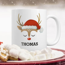 Reindeer Face Mug de Natal