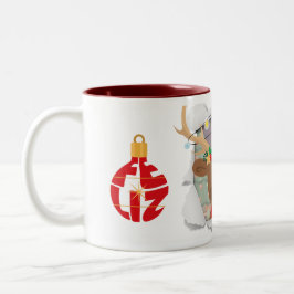 Caneca De Café Em Dois Tons Reindeer Mug For Gifting