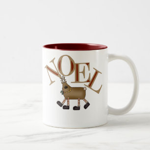 Caneca De Café Em Dois Tons Reindeer NOEL