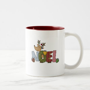 Caneca De Café Em Dois Tons Reindeer Noel Holiday Camisetas e presentes