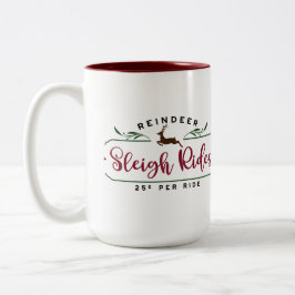 Caneca De Café Em Dois Tons Reindeer Sleigh Rides