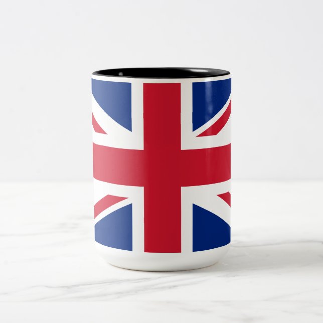 Caneca De Café Em Dois Tons Reino Unido (bandeira britânica) (bandeira da Uniã (Centro)