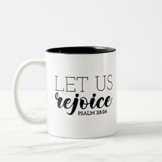 Caneca De Café Em Dois Tons Rejoice Gospel Graphics Scripting Art Christian