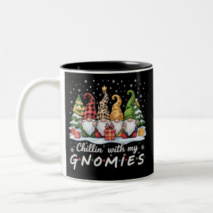 Caneca De Café Em Dois Tons Relaxando Com Meus Gnomos Amigo da Família de Nata