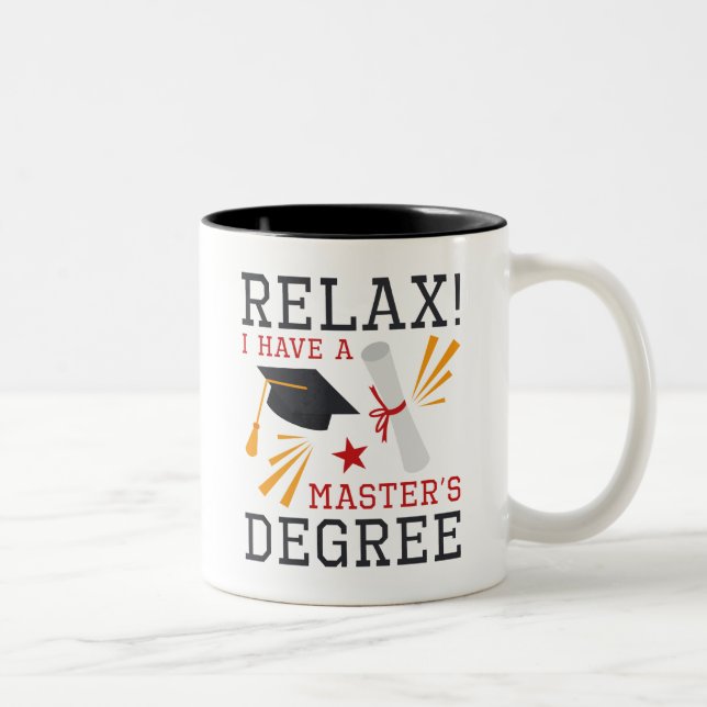 Caneca De Café Em Dois Tons Relaxe o título de mestre (Direita)