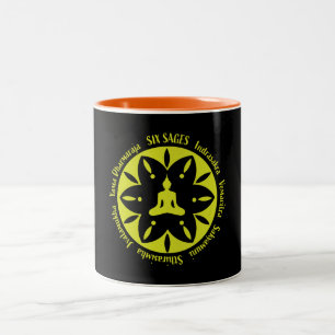 Caneca De Café Em Dois Tons Religião Budista Samara de Seis Sábios