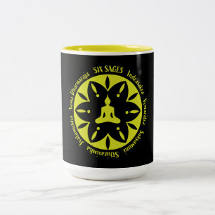 Caneca De Café Em Dois Tons Religião Budista Samara de Seis Sábios