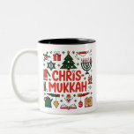 Caneca De Café Em Dois Tons Religião Judia de Natal Chrismukkah Hanukkah<br><div class="desc">Religião Judia de Natal Chrismukkah Hanukkah</div>