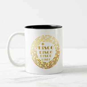Caneca De Café Em Dois Tons reluz, bola de disco dourada
