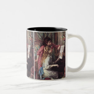 Caneca De Café Em Dois Tons Renoir: Meninas no piano