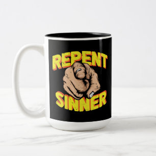 Caneca De Café Em Dois Tons Repente o Sinner Jesus te ama
