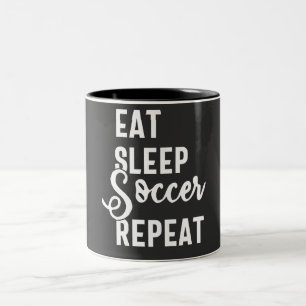 Caneca De Café Em Dois Tons repetir o futebol para dormir