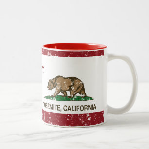 Caneca De Café Em Dois Tons República de Yosemite Califórnia afligida