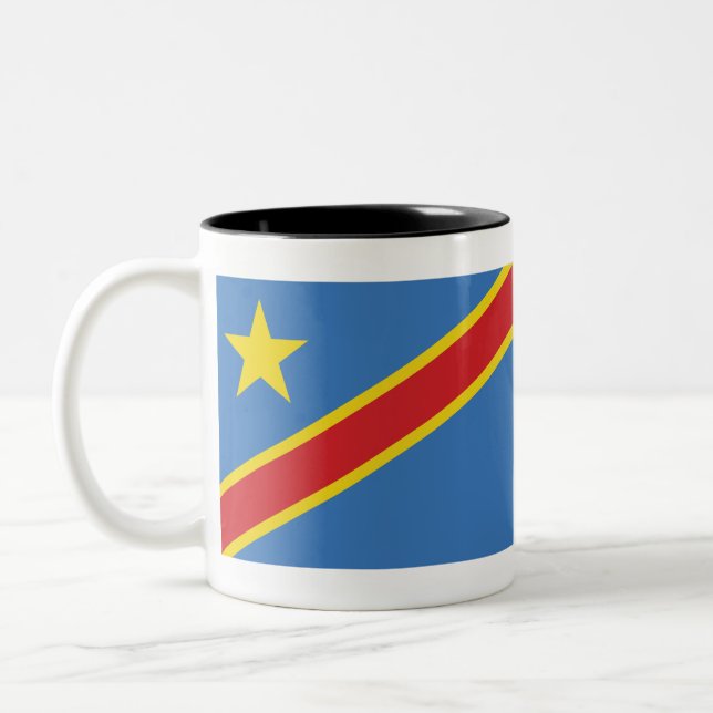 Caneca De Café Em Dois Tons República Democrática do Congo (Esquerda)