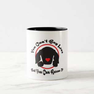 Caneca De Café Em Dois Tons Rescue Dog Love 11 oz Two-Tone Mug