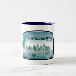 Caneca De Café Em Dois Tons Reservatório Chatfield Colorado Veados