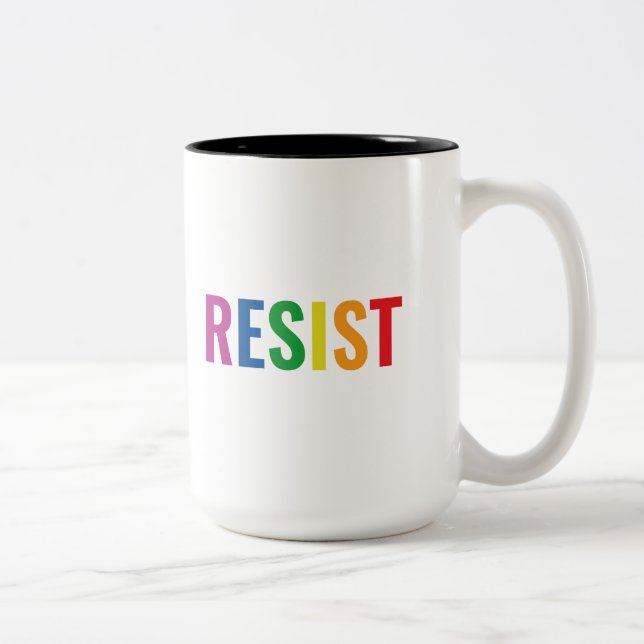 Caneca De Café Em Dois Tons Resistência GLBT (Direita)