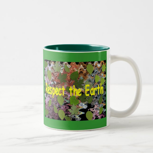 Caneca De Café Em Dois Tons Respeite a terra (Direita)