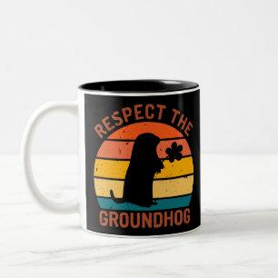 Caneca De Café Em Dois Tons Respeite O Groundhog