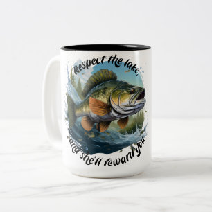 Caneca De Café Em Dois Tons Respeite O Lago E Você Será Recompensado