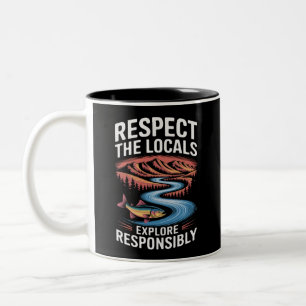 Caneca De Café Em Dois Tons Respeite os Peixes Locais do Oceano Salve o Planet