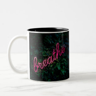 Caneca De Café Em Dois Tons Respirar Curva Palavra Art Street 3D Art Signa