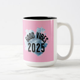 Caneca De Café Em Dois Tons "Respire no sucesso: Boas Víblias 2025 está aqui ⭐
