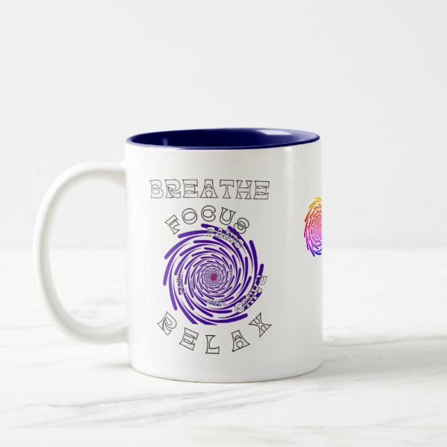 Caneca De Café Em Dois Tons Respire o Foco Relaxe (Esquerda)