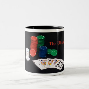 Caneca De Café Em Dois Tons Resplendor real do póquer
