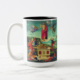 Caneca De Café Em Dois Tons Ressurreição de Jesus Cristo por Rafael