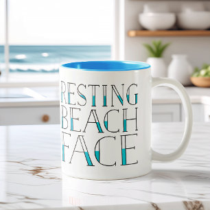 Caneca De Café Em Dois Tons Resting Beach Face Summer