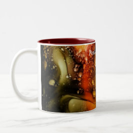 Caneca De Café Em Dois Tons Resumo da Corrente Âmbar